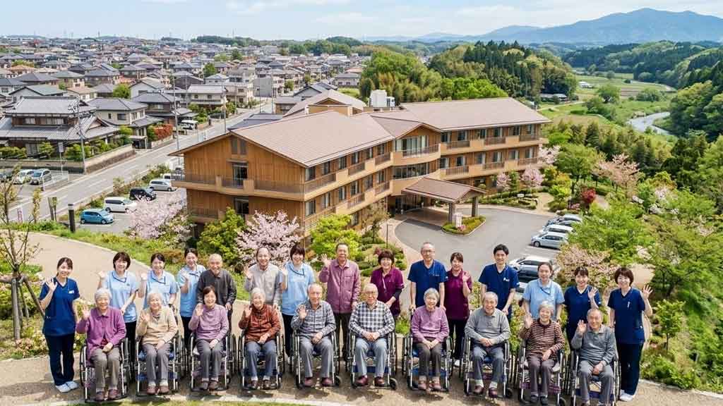 有料老人ホームの集合写真